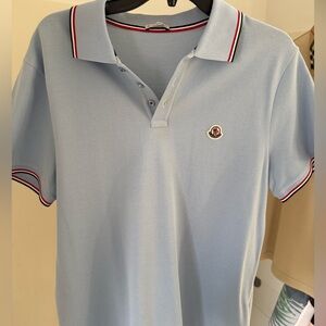 Moncler baby blue polo men size XL but fits like large, worn once